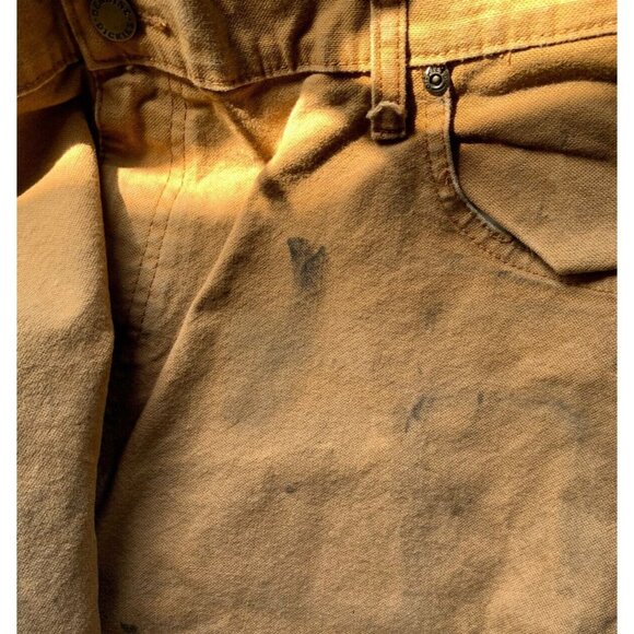 Dickies Pants Mens 38x32 Mustard Carpenter Relaxed Fit Grunge Workwear Canvas - Picture 2 of 10